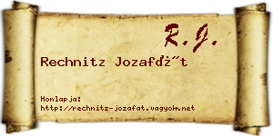 Rechnitz Jozafát névjegykártya